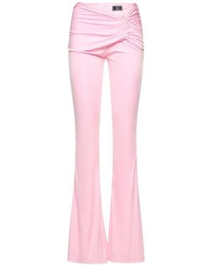 Versace Dua Lipa Raped Jersey Flared Trousers - Pink