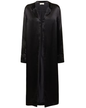 Loulou Studio Oyat Silk Blend Long Shirt - Black