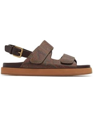 Etro 10mm Hohe Sandaletten Aus Leder - Braun