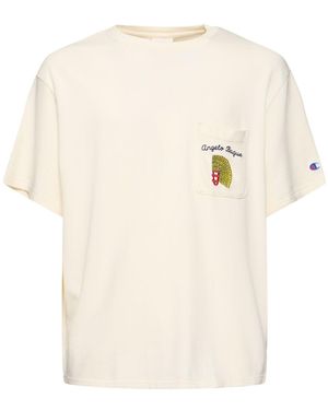 CHAMPION X AWAKE Washed Short Sleeve Pocket T-shirt - Natural