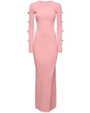 Mach & Mach Maxikleid Mit Stretch-strick Und Verzierung - Pink