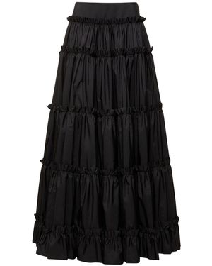 Roberto Cavalli Solid ミドルウエストナイロンフレアマキシスカート - ブラック