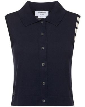 Thom Browne コットンニットベスト - ブルー
