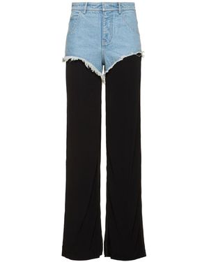 Christopher Esber Mehrschichtig Hose Aus Denim Und Jersey - Schwarz