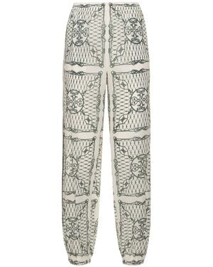 Tory Burch Damen Mittelhohe Shorts Aus Bedrucktem Baumwolldenim - Grau