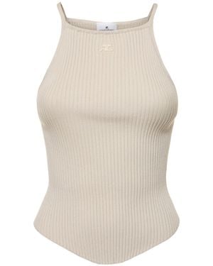 Courreges Holistic ビスコースブレンドリブニットタンクトップ - ナチュラル