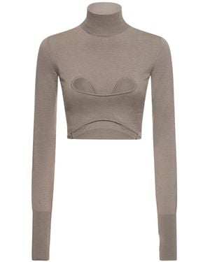Dion Lee カットアウトニットクロップドトップ - グレー