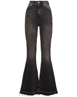 Ganni Stretch Denim Flared Jeans - Black