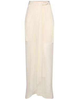 Alberta Ferretti Langer Rock Aus Seidenchiffon - Weiß