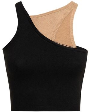 Nagnata Retro Crop Tank Top - Black