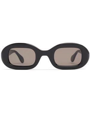 Delage Flow Oval Acetate Sunglasses - Black