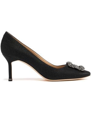 Manolo Blahnik Hangisi ルレックスフラットシューズ 70mm - ブラック