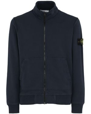 Stone Island Uomo Cotton Zip-Up Cardigan - Blue