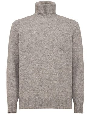 Brunello Cucinelli Alpaca Blend Knit Turtleneck Sweater - グレー