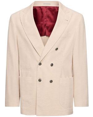 Brunello Cucinelli コットン&カシミアブレザー - ナチュラル