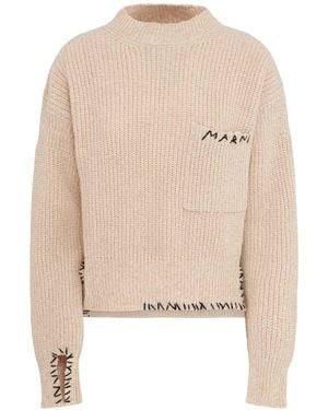 Marni Knit Turtleneck Jumper - Natural