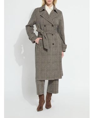 Lyssé Marla Brushed Ponte Belted Trench Coat - Gray