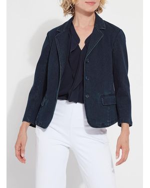 Lyssé Della Denim Cropped Blazer - Blue