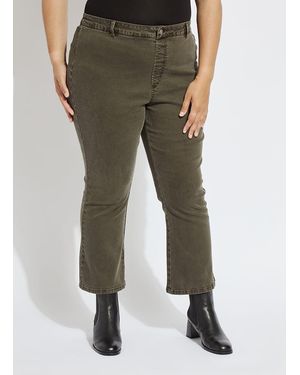 Lyssé Ankle Estelle Everyday Flare Denim Curvy (27" Inseam) - Green