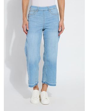 Lyssé 'Holding Power' Premium Denim Frances Wide Leg Crop (25" Inseam) - Blue