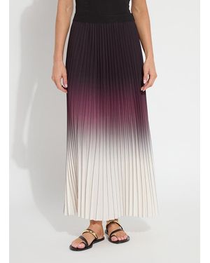 Lyssé Fortunata Packable Pleated Chiffon Midi Skirt - Purple