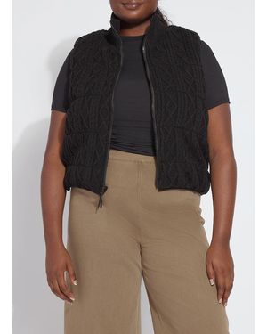Lyssé Prudence Reversible Puffer Sweater Vest Curvy - Black