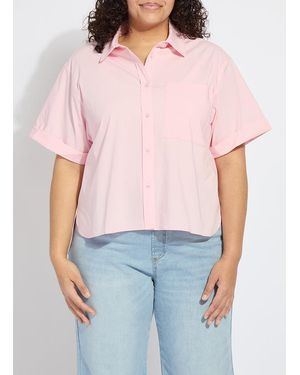 Lyssé Corinna Oversized Cropped Shirt - Pink