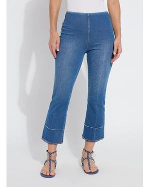 Lyssé Dara Seamed Hem Crop Denim (25" Inseam) - Blue