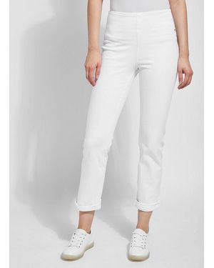 Lyssé Boyfriend Denim (26" Cuffed Inseam) - White