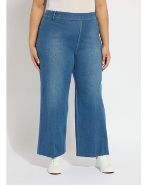 Lyssé Erin Hi Waist Wide Leg Denim Curvy - Blue