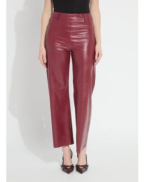 Lyssé Vegan Leather Wide Leg (28" Inseam) - Red