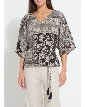 Lyssé Ipanema Printed Dolman Sleeve Top - Gray