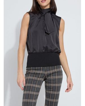 Lyssé Indira Mixmedia Scarf Blouse - Blue