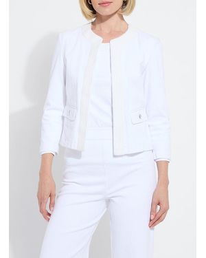 Lyssé Arbor Embroidered Denim Jacket - White