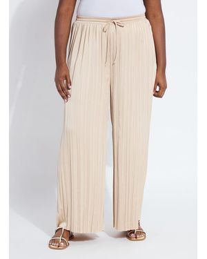 Lyssé The Packable Pleated Palazzo Pant (Curvy, 28" Inseam) - Natural