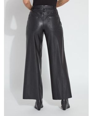 Lyssé Wren Hi Waist Wide Leg Vegan Leather (30" Inseam) - Blue