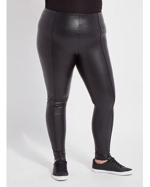 Lyssé Hi Waist Vegan Leather Legging Curvy (28.5" Inseam) - Gray