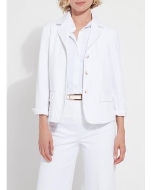 Lyssé Della Denim Cropped Blazer - White