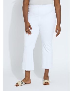 Lyssé Dara Seamed Hem Crop Denim Curvy - White