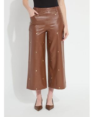 Lyssé Luanne Studded Vegan Leather Palazzo - Brown