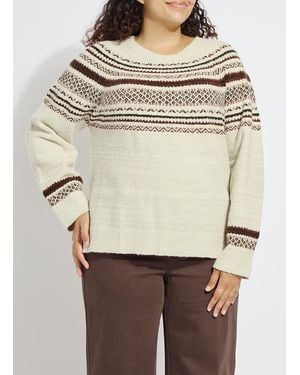 Lyssé Harriet Fair Isle Sweater Curvy - Natural