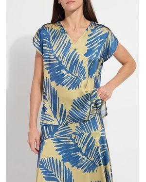 Lyssé Catriona Tulip Sleeve Printed Top - Blue