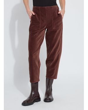 Lyssé Tatum Straight Baby Cord Crop Barrel Trouser (25.5" Inseam) - Red