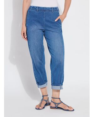 Lyssé Winslet Cuffed Barrel Crop Denim (27" Inseam) - Blue