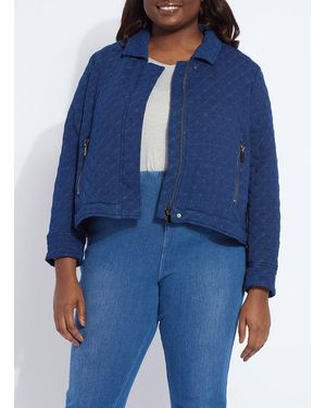 Lyssé Elora Quilted Jersey Jacket Curvy - Blue