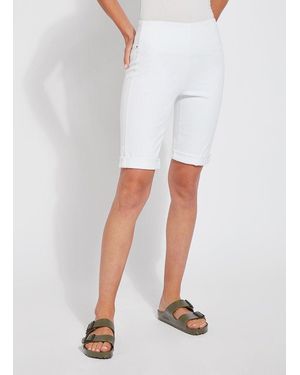 Lyssé Denim Boyfriend Short (13" Inseam Uncuffed) - White