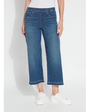 Lyssé 'Holding Power' Premium Denim Frances Wide Leg Crop (25" Inseam) - Blue