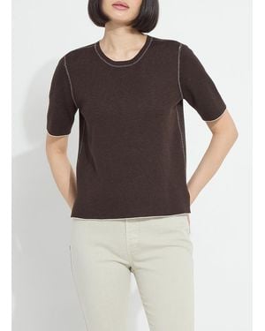 Lyssé Odessa Reversible Knit Short Sleeve Tee - Black
