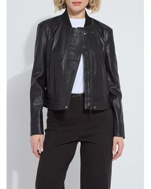Lyssé Millicent Perforated Vegan Leather Jacket - Black
