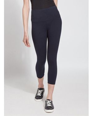 Lyssé Flattering Cotton Cropped Legging (21.5" Inseam) - Blue